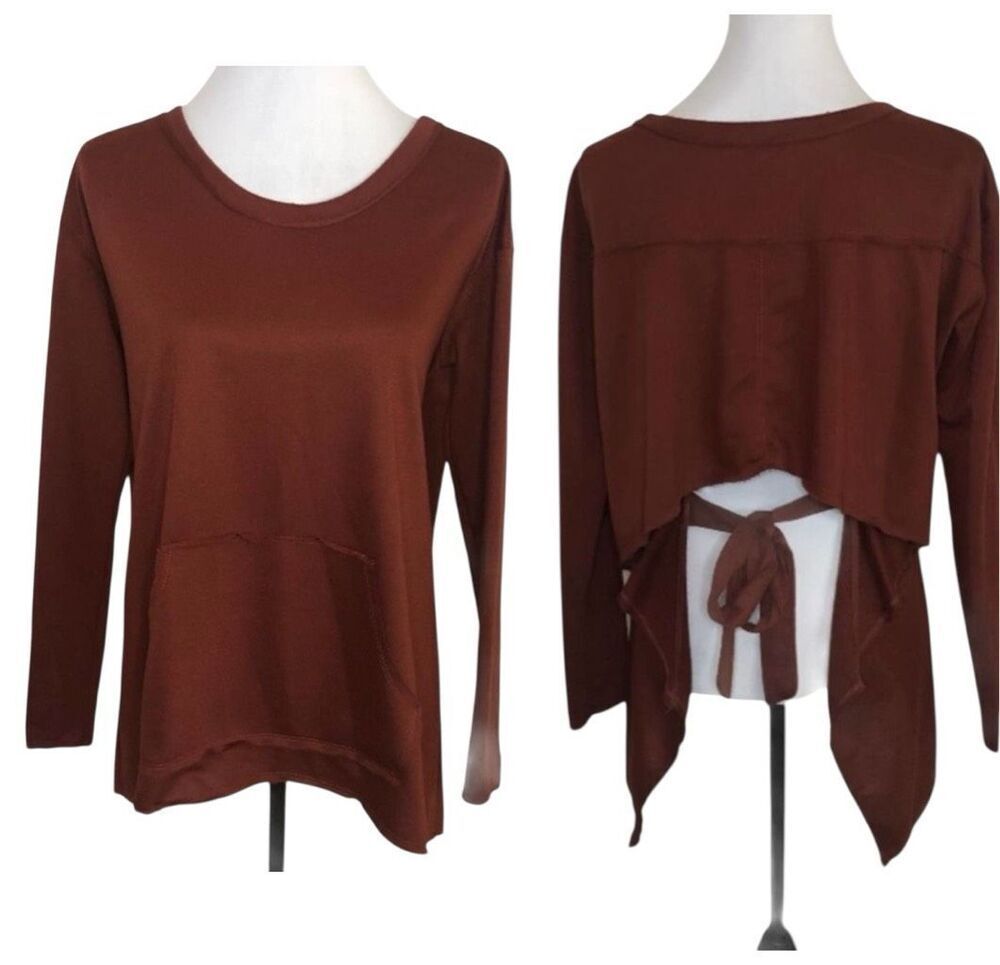 Favlux Cut Out Back Sweatshirt Rust Red Size Small